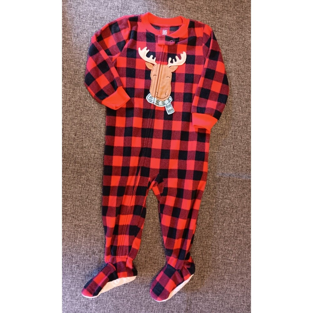 pajamas 18 Months New Carters Christmas Red Fleece sleeper Reindeer Holiday Deer